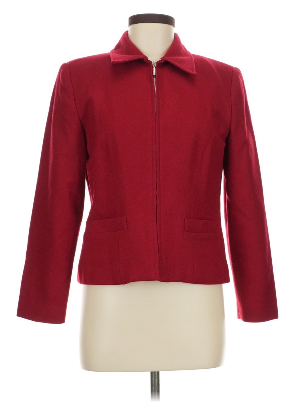 Sag Harbor Red Zip-Front Blazer Jacket